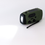 Radio di emergenza multifunzione con torcia e sirena SOS 2000mAh color verde scuro vista dettaglio 3
