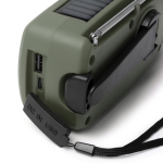 Radio di emergenza multifunzione con torcia e sirena SOS 2000mAh color verde scuro vista dettaglio 4