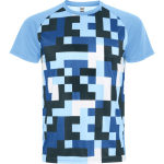 T-shirt tecnica unisex in poliestere manica raglan 150 g/m² Roly Direct Ventor color azzurro pastello prima vista d'uso