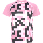 T-shirt tecnica unisex in poliestere manica raglan 150 g/m² Roly Direct Ventor color rosa pastello terza vista