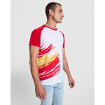 T-shirt selezioni manica corta effetto cotone 190 g/m2 Roly Direct Forza color rosso vista dettaglio 2