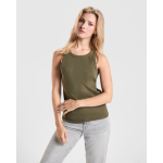Canotta donna a costina 270 g/m² Roly Direct Dribe color verde militare vista dettaglio 1
