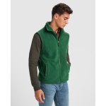 Gilet in pile unisex con zip 300 g/m2 Roly Direct New Bellagio color verde bottiglia vista dettaglio 2