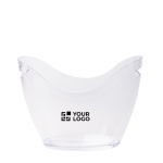 Secchiello per ghiaccio trasparente con maniglie laterali in plastica resistente 4 L vista principale