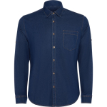 Camicia in denim di cotone con tessuto stretch 210g/m² Roly Direct Lujan color blu alice seconda vista