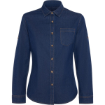 Camicia in denim di cotone da donna a manica lunga 210 g/m² Roly Direct Lujan color blu alice seconda vista