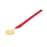 Medaglia in metallo con nastro in poliestere e moschettone di aggancio Ø7 cm color rosso prima vista d'uso