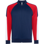 Giacca sportiva unisex in poliestere con zip 210 g/m² Roly Direct Gladius color rosso prima vista d'uso
