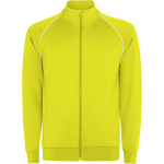 Felpa sportiva unisex con collo alto 210 g/m2 Roly Direct Valier color giallo fluorescente prima vista d'uso