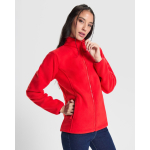 Giacca in pile da donna con zip frontale 300 g/m2 Roly Direct New Artic color rosso vista dettaglio 1