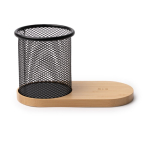 Portapenne multifunzione con ricarica wireless 15W e bambù color naturale seconda vista