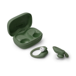 Auricolari wireless con schermo touch e impermeabilità IPX6 color bianco vista dettaglio 2