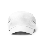 Cappellino sportivo con rete laterale e nastro riflettente 100 g/m2 color bianco seconda vista