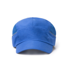 Cappellino sportivo con rete laterale e nastro riflettente 100 g/m2 color blu reale seconda vista