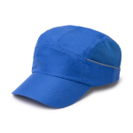 Cappellino sportivo con rete laterale e nastro riflettente 100 g/m2 color blu reale prima vista d'uso