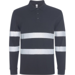 Polo unisex a manica lunga ad alta visibilità 220 g/m² Roly Foran L/S color nero prima vista d'uso