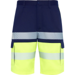 Bermuda bicolore multitasche ad alta visibilità unisex 210 g/m2 Roly Lada color blu mare seconda vista