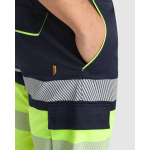 Bermuda bicolore multitasche ad alta visibilità unisex 210 g/m2 Roly Lada color blu mare vista dettaglio 6