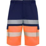 Bermuda bicolore multitasche ad alta visibilità unisex 210 g/m2 Roly Lada color  arancione fluorescente prima vista d'uso