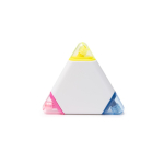 Evidenziatore 3 in 1 triangolare in plastica con 3 colori diversi color bianco seconda vista