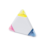 Evidenziatore 3 in 1 triangolare in plastica con 3 colori diversi color bianco prima vista d'uso