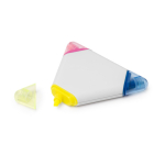 Evidenziatore 3 in 1 triangolare in plastica con 3 colori diversi color bianco vista dettaglio 1