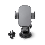 Supporto auto per smartphone con caricatore wireless 15W regolabile color nero seconda vista