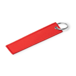Portachiavi rettangolare tipo ”Remove Before Flight” con anello metallico color rosso prima vista d'uso