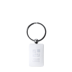 Portachiavi metallico girevole con finitura opaca e superficie di marcatura vista principale