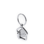 Portachiavi metallico girevole a forma di casa con ampia area di marcatura vista principale
