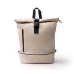 Zaino roll-top con ampio scomparto e nastro riflettente PC 15” color beige seconda vista