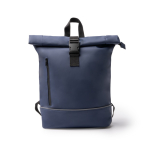 Zaino roll-top con ampio scomparto e nastro riflettente PC 15” color blu mare seconda vista