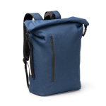 Zaino in plastica riciclata idrorepellente per portatile 15” color blu mare prima vista d'uso