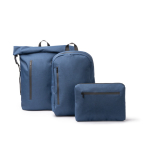 Zaino in plastica riciclata idrorepellente per portatile 15” color blu mare vista dettaglio 4