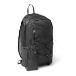 Zaino sportivo con tasche in rete e cordini elastici color nero seconda vista d'uso