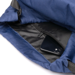 Zaino a sacca regolabile in poliestere 600D con tasca per scarpe color blu reale vista dettaglio 2