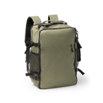 Zaino da viaggio ad alta capacità con apertura a 180° per portatile 15” color verde scuro prima vista d'uso