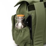 Zaino in nylon con scomparto ampio e chiusura a cordino PC 15” color verde scuro vista dettaglio 1