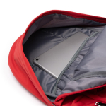 Zaino multiuso in nylon riciclato con tasche, ideale per PC 15” color rosso vista dettaglio 1