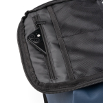 Zaino in pelle sintetica con tasca antifurto e scomparto per scarpe 9” color blu mare vista dettaglio 2