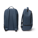 Zaino in pelle sintetica con tasca antifurto e scomparto per scarpe 9” color blu mare vista dettaglio 4