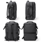 Zaino espandibile con compressione sottovuoto e pompa elettrica 30W color nero vista dettaglio 2