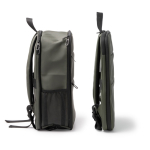 Zaino in pelle sintetica per laptop con doppio scomparto 15” color verde scuro terza vista