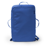 Borsa zaino convertibile da viaggio in pelle sintetica e poliestere color blu reale seconda vista