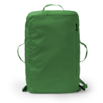 Borsa zaino convertibile da viaggio in pelle sintetica e poliestere color verde scuro seconda vista