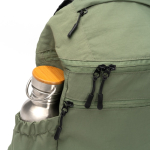 Zaino in nylon con tasche laterali per bottiglie 10” color verde scuro vista dettaglio 1