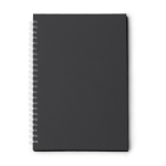 Blocco note A5 con anelli in plastica riciclata a quadretti color nero seconda vista