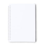 Blocco note A5 con anelli in plastica riciclata a quadretti color bianco seconda vista