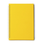 Blocco note A5 con anelli in plastica riciclata a quadretti color giallo seconda vista