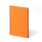 Blocco note A5 con anelli in plastica riciclata a quadretti color giallo prima vista d'uso